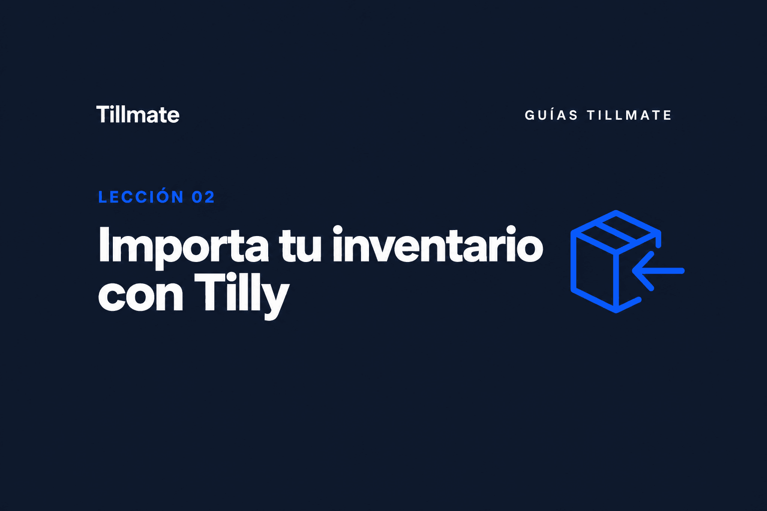 Lección 02: Importa tu inventario con Tilly — Guías Tillmate
