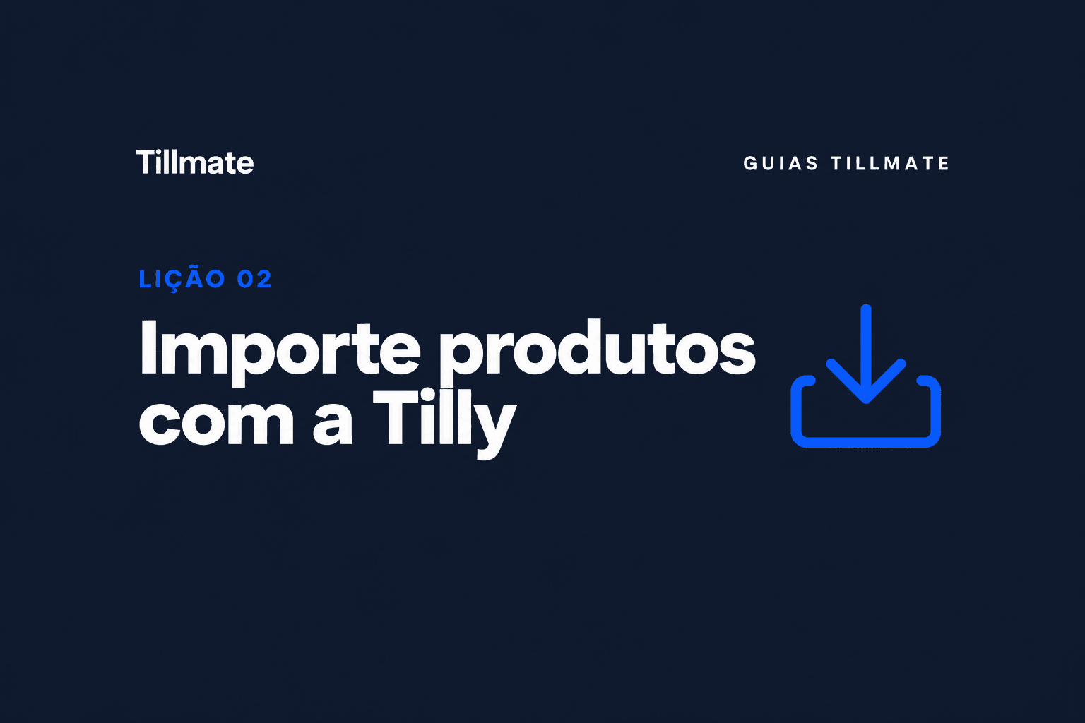 Lição 02: Importe produtos com a Tilly — Guias Tillmate