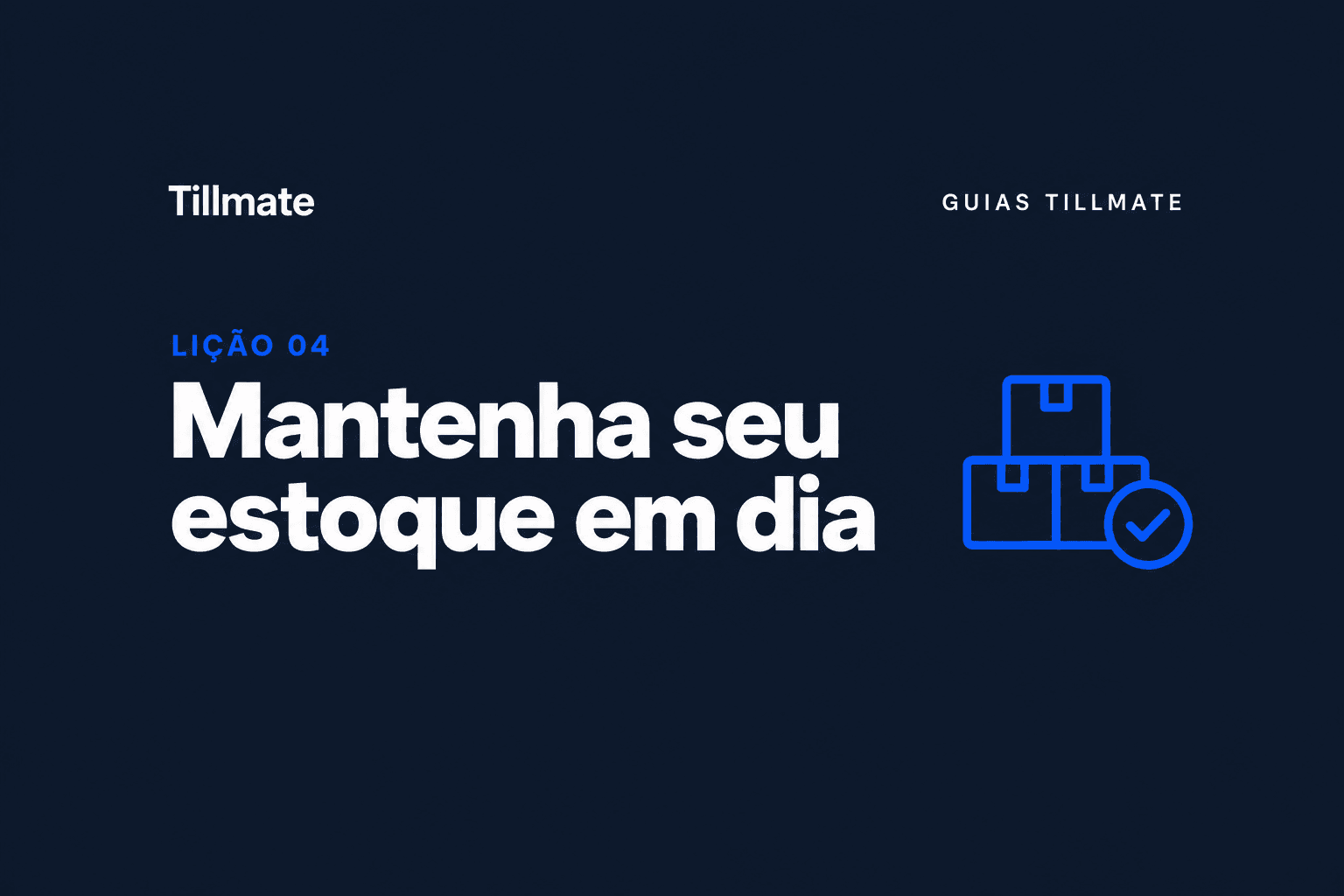Lição 04: Mantenha seu estoque em dia — Guias Tillmate